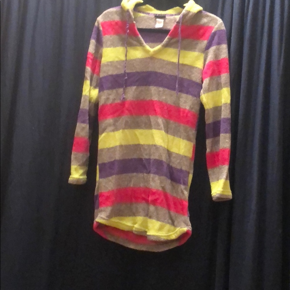 Multi colored fleece hoodie